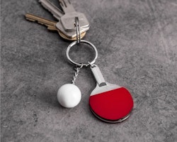 Nyckelring pingisracket och pingisboll