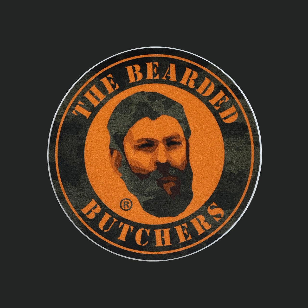 Bearded Butcher 3" Camo Orange Logo Sticker