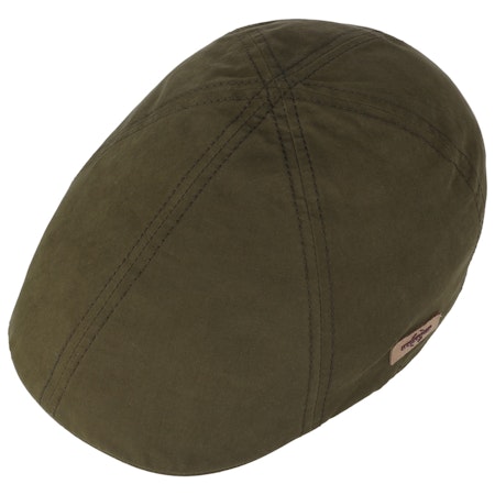 Texas Waxed Cotton WR Flat Cap Green - Stetson