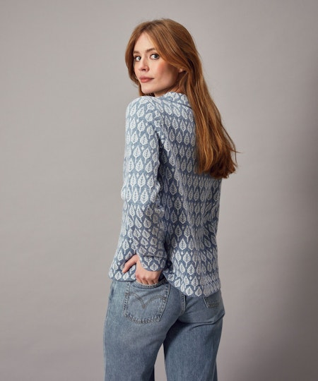 Stickad Jumper SARALI Blue - Jumperfabriken