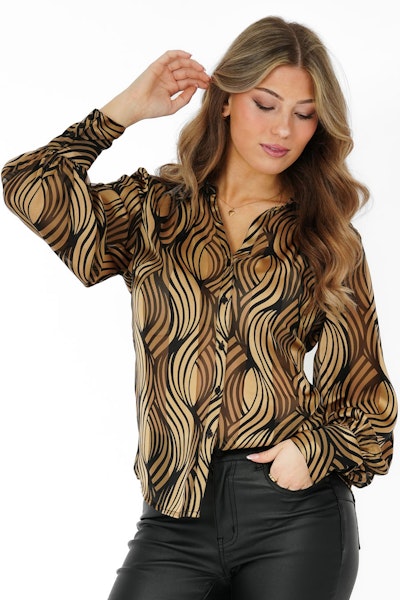 Marigold Blouse Amber Gold/Black - Capri Collection
