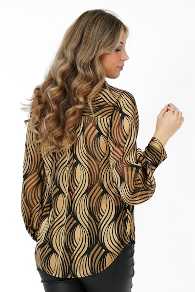 Marigold Blouse Amber Gold/Black - Capri Collection