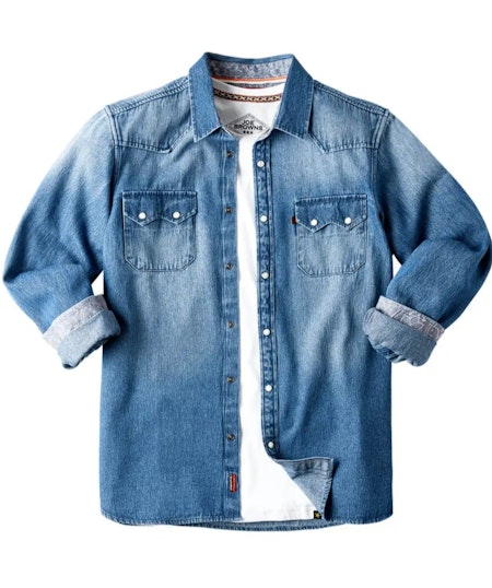 Skjorta Loved And Lived In Denim Shirt - Joe Browns