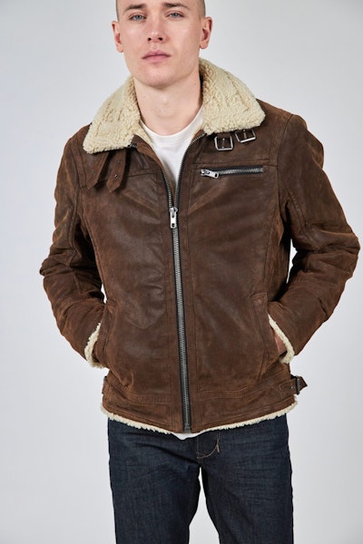Mockajacka Axel Classic Pile Suede Jacket Brownie - Jofama