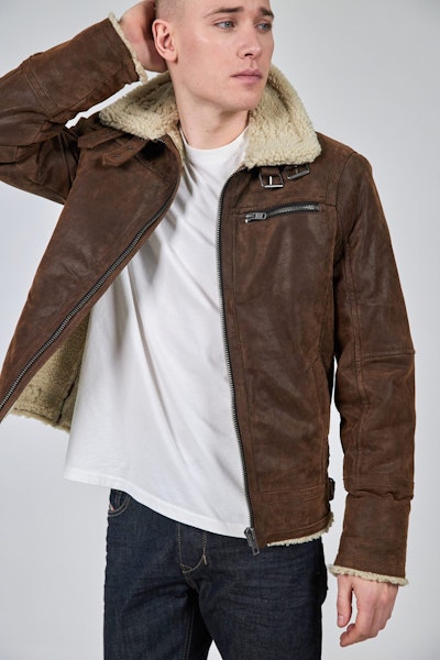 Mockajacka Axel Classic Pile Suede Jacket Brownie - Jofama