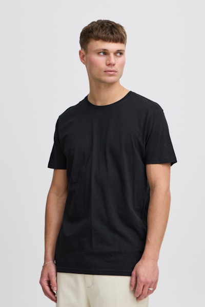 T-shirt enfärgad BAS SDROCK Black- Solid