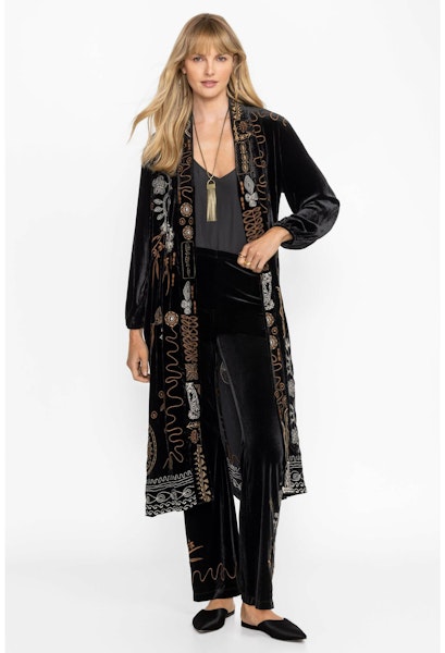 Sammet Bishop sleeve Kimono coat - Johnny Wass