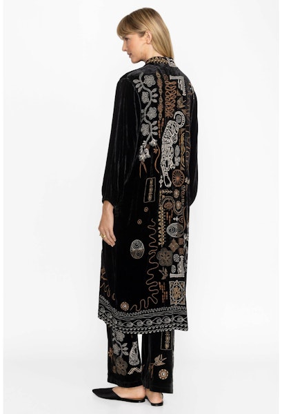Sammet Bishop sleeve Kimono coat - Johnny Wass