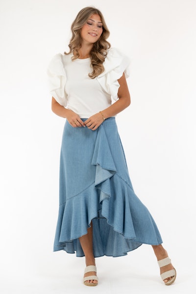 Kjol Rebecca Light DEnim - Capri Collection