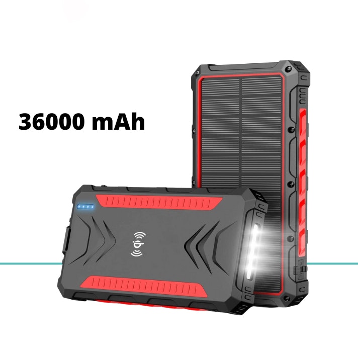Red Hawk - QI Powerbank med solceller