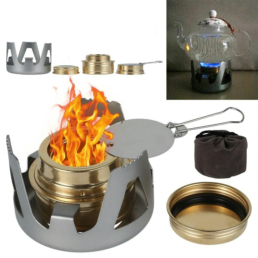 Alcohol Burner with Lid and Stand