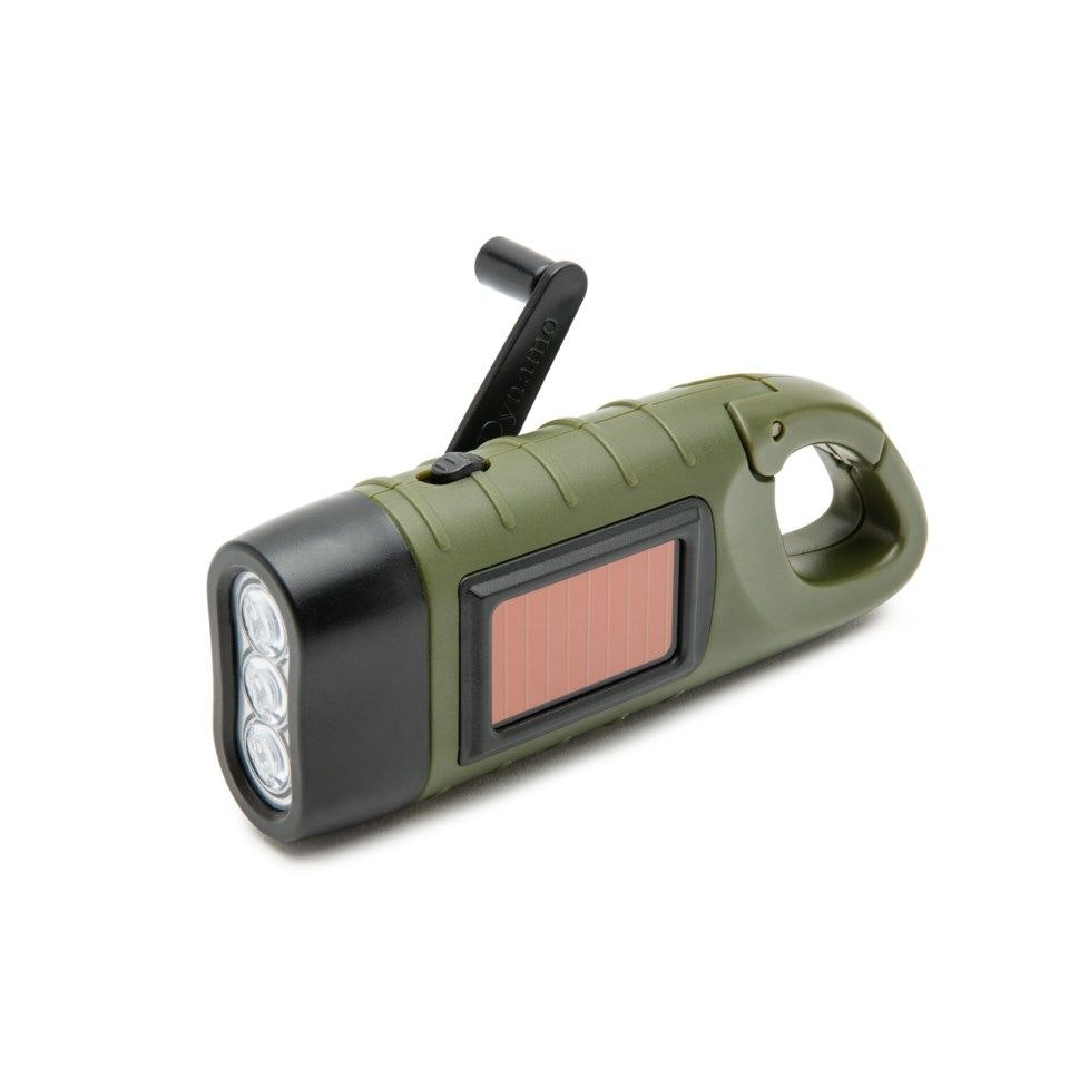 Flashlight with Dynamo and Solar Cells