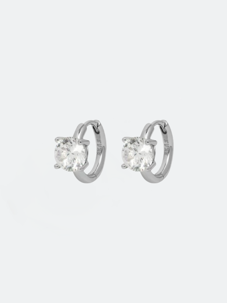 Mini hopos i äkta silver med rund Cubic Zirconia