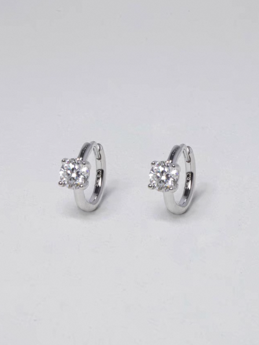 Mini hopos i äkta silver med rund Cubic Zirconia
