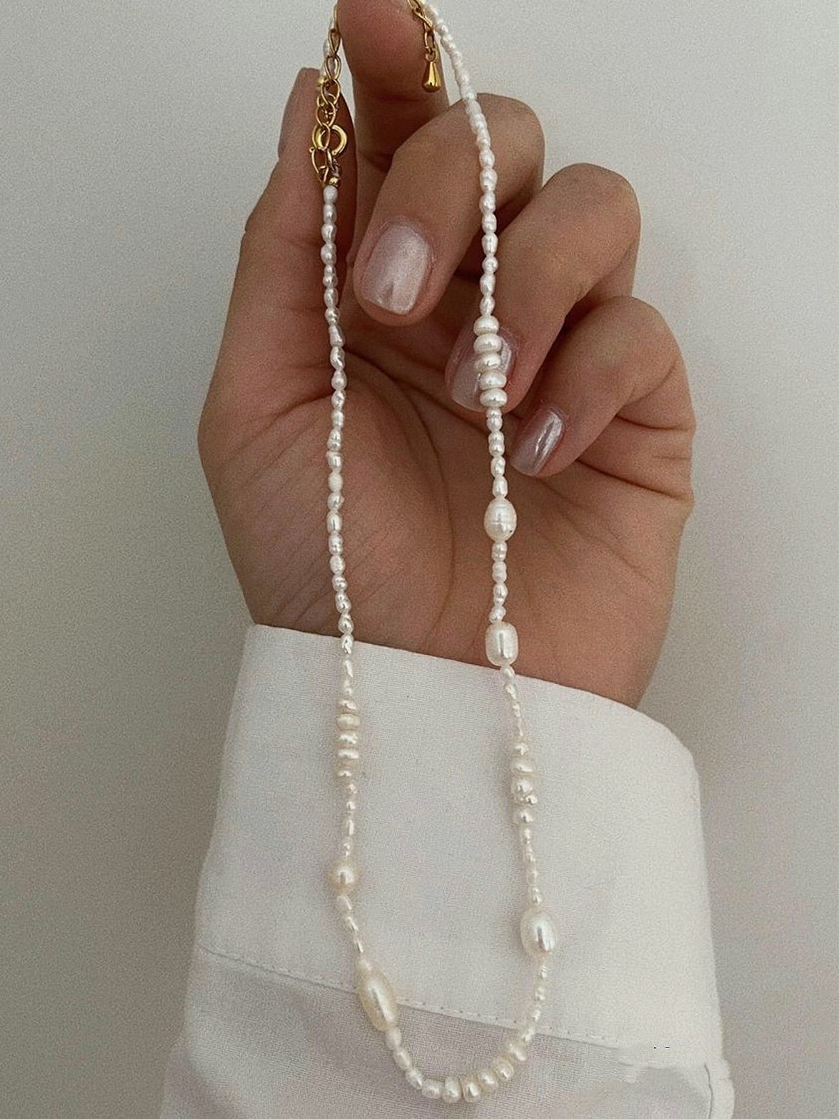 sötvattenspärlor handgjorda halsband choker