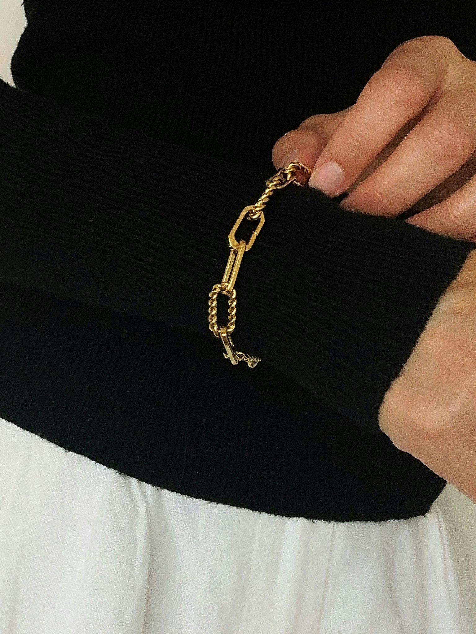 Guldfärgat chunky kedjearmband