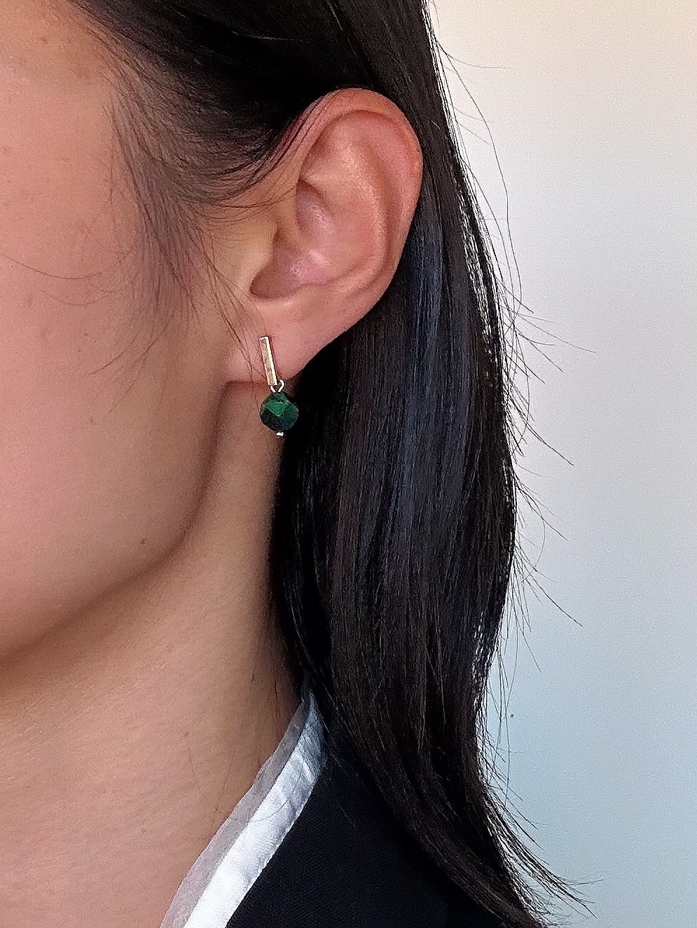 REA Green Tiger Eye Stone Silver Stud örhängen