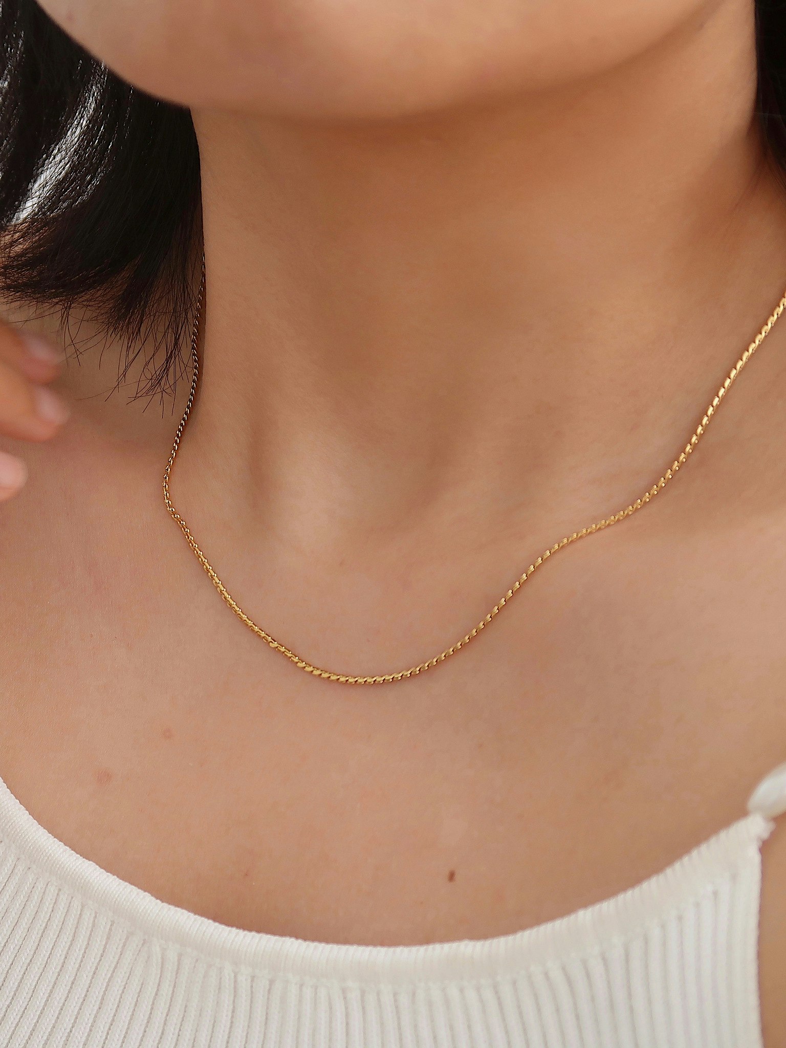 Halsband i stål med 18k guld