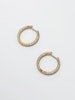 925 Silvernål klassiska guldfärgade hoops med glasstenar, 2cm