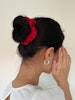 Mullbärssilke scrunchie, Röd 10cm