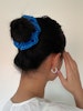 Mullbärssilke scrunchie, Blå 10cm