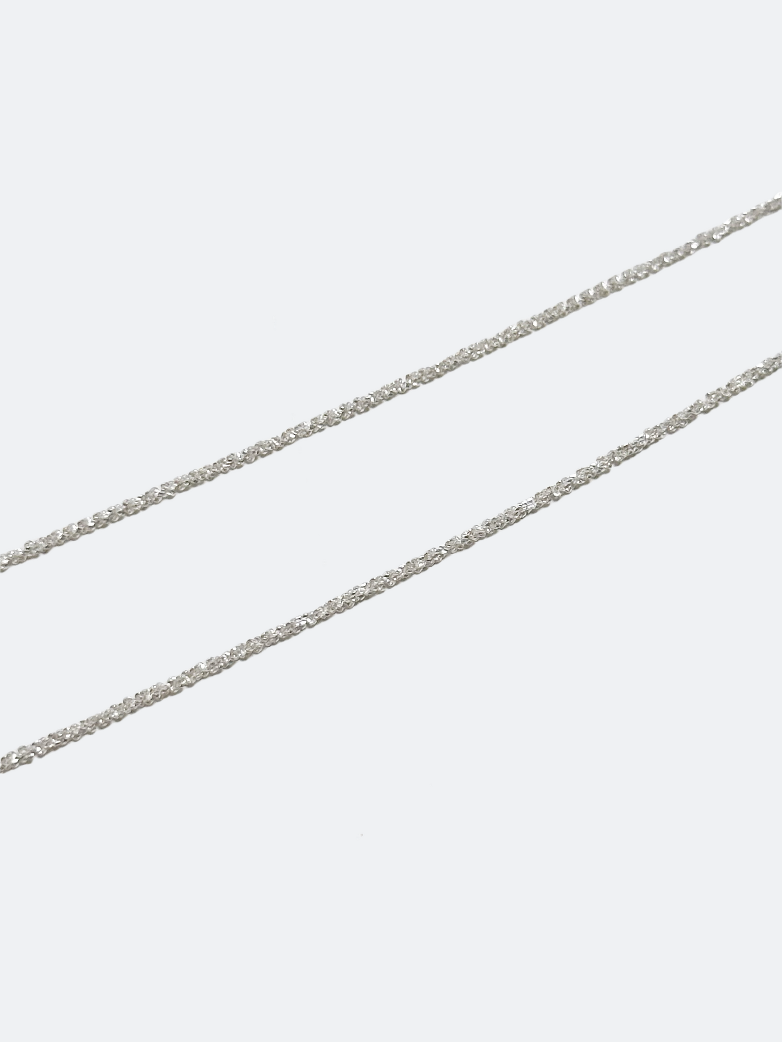 Glittrande tunn halskedja i äkta silver 1mm