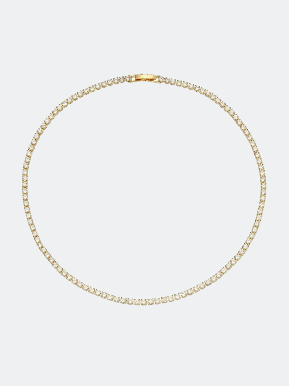 REA Guldfärgat tennishalsband med Cubic Zirconia