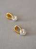 925 Silvernål studs med Cubic Zirconia ,förgyllda med 18K guld