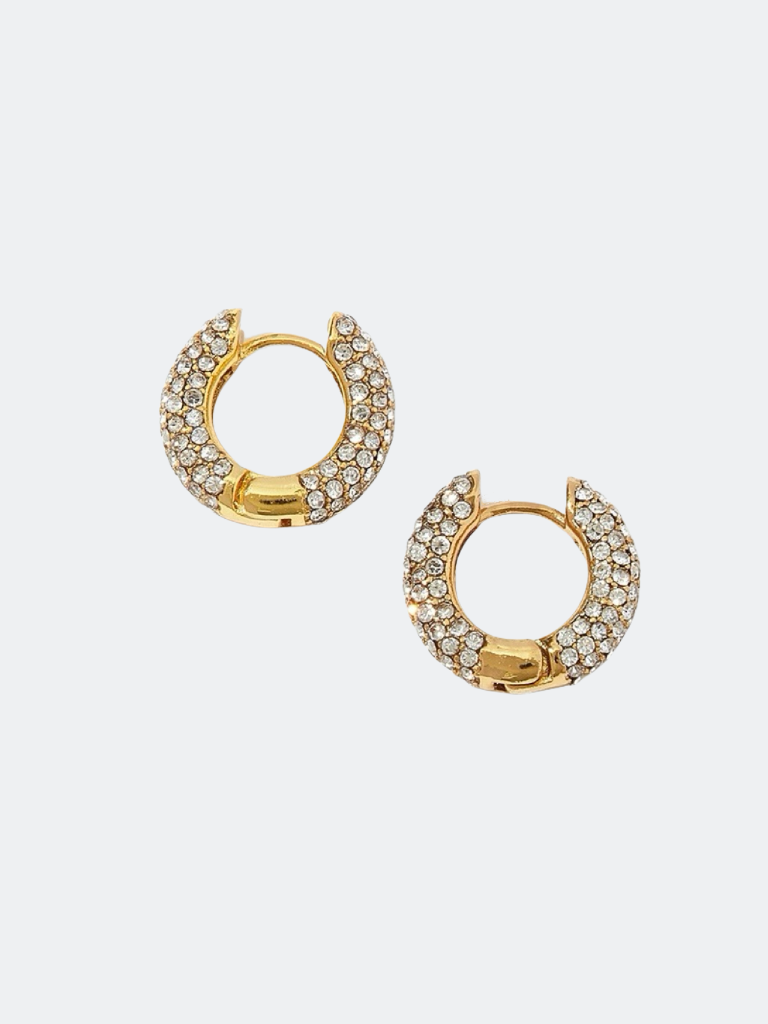 Små guldfärgade hoops med strass