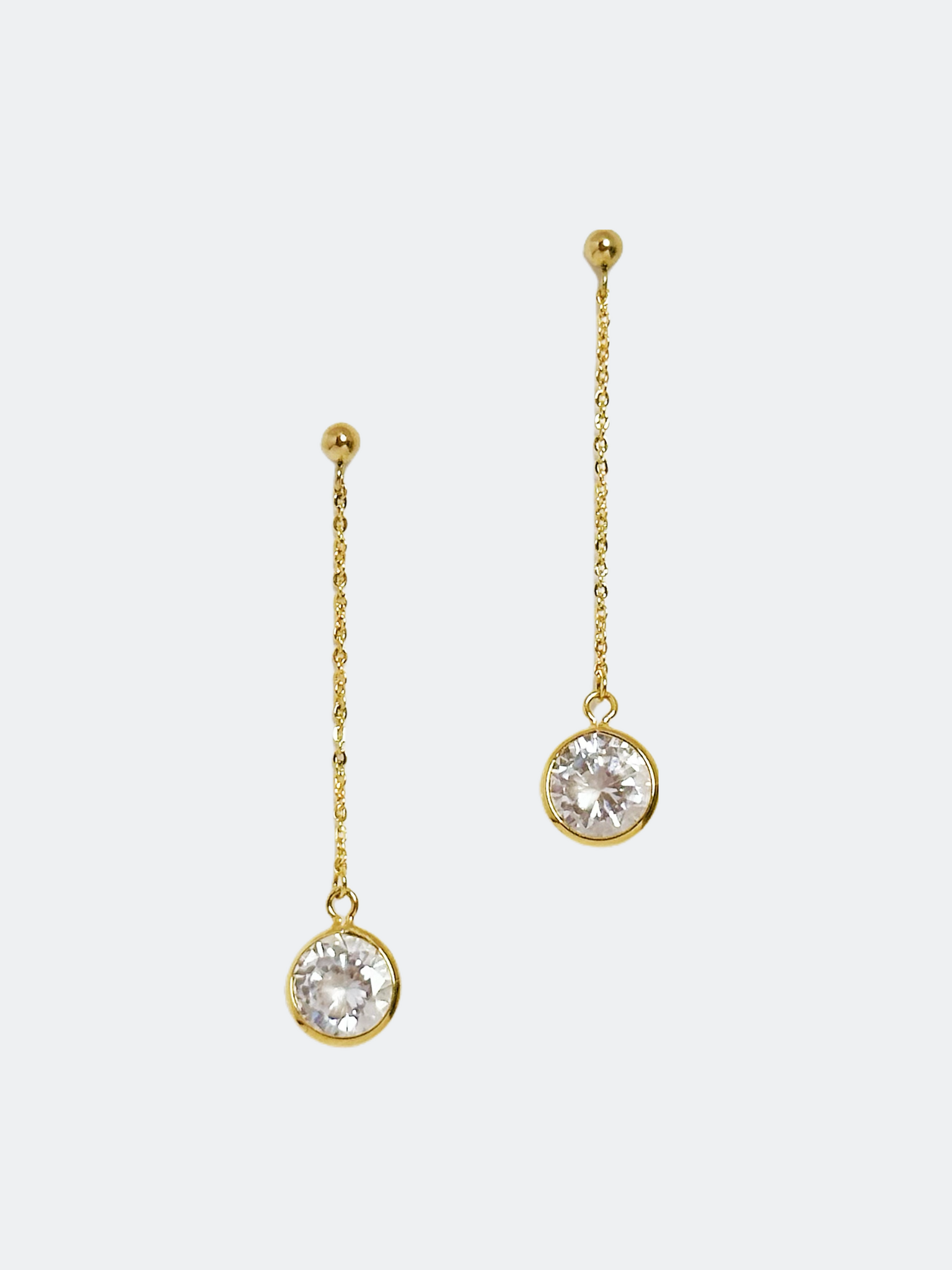 Långa örhängen i US 14Kgold-filled med Cubic Zirconia