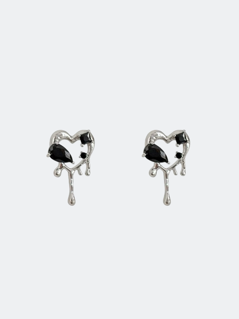 REA Studs med hjärtan och svart glassten