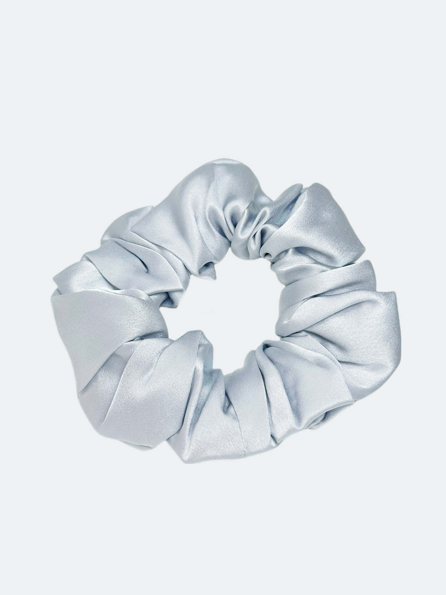 Mullbärssilke scrunchie Babyblå 10cm