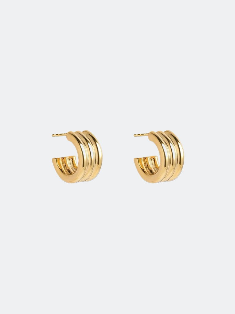 REA Guldfärgade hoops med räfflad design