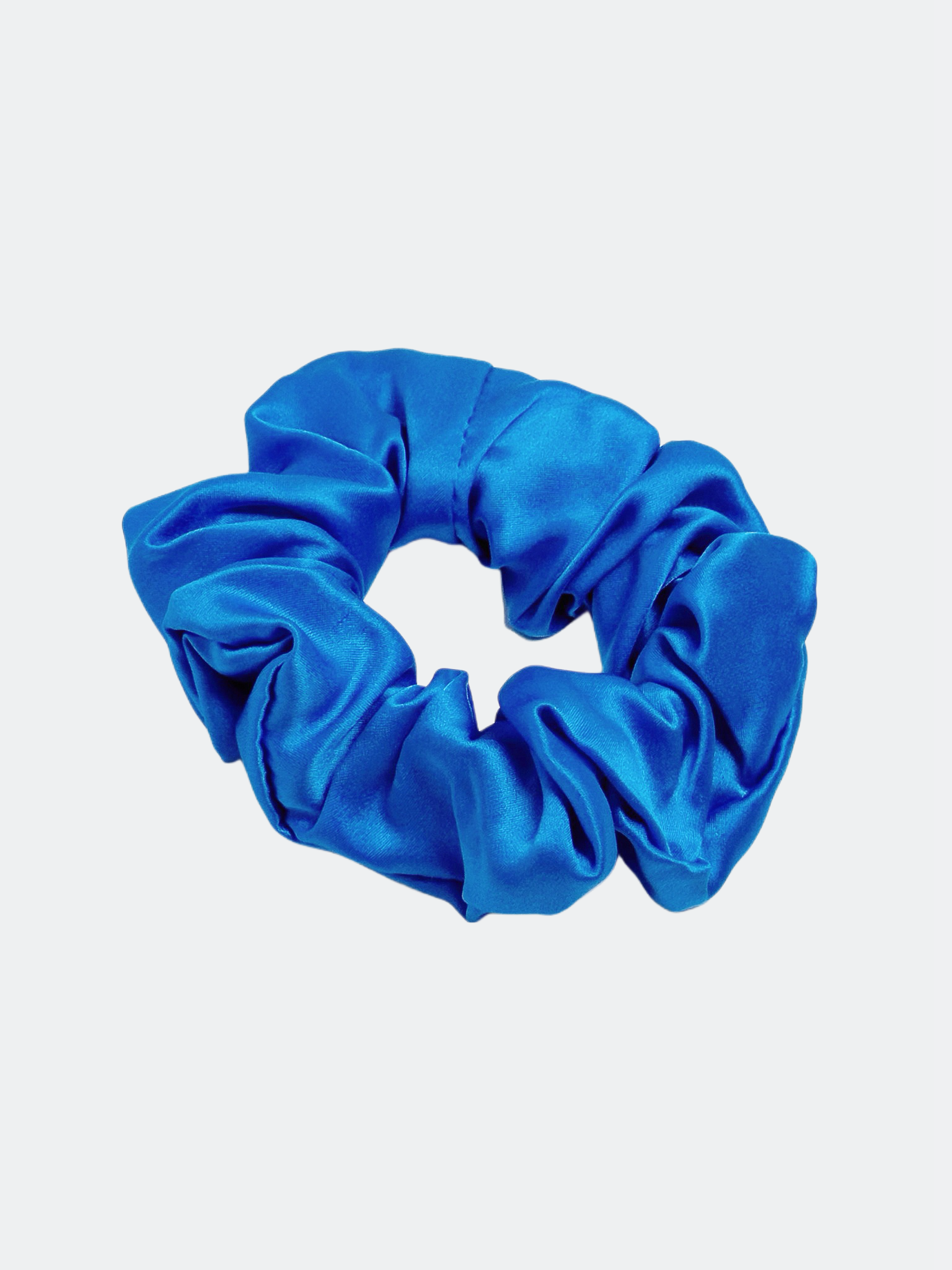 Mullbärssilke scrunchie, Blå 10cm