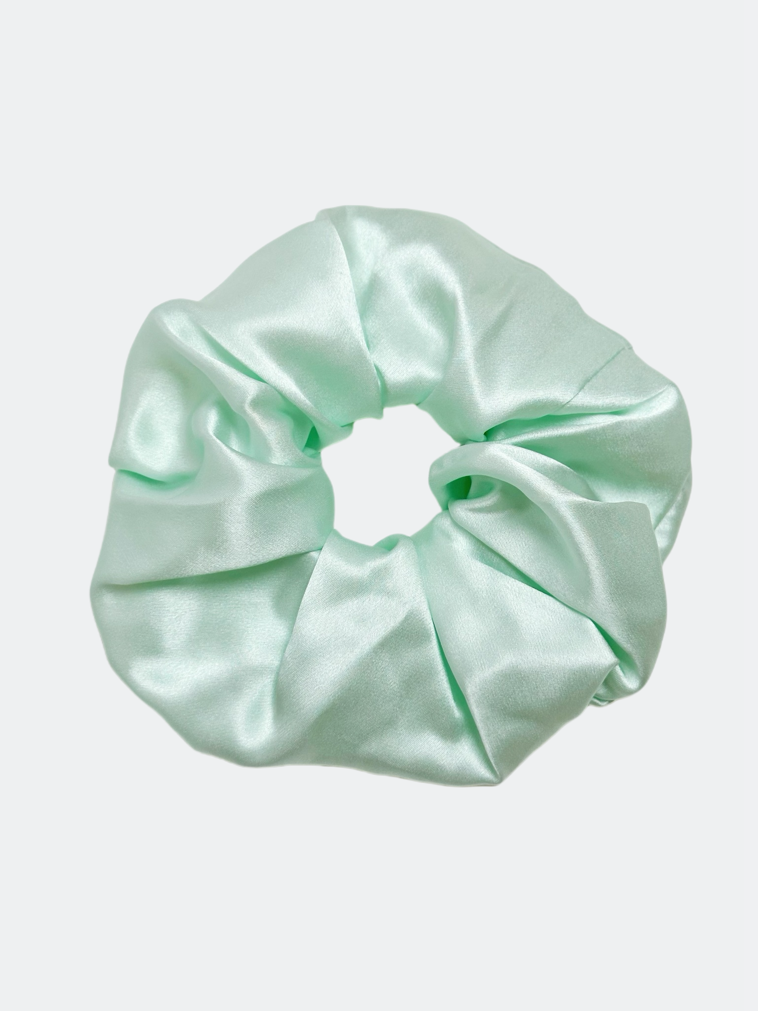 Mullbärssilke Scrunchie ,Mintgrön 15cm