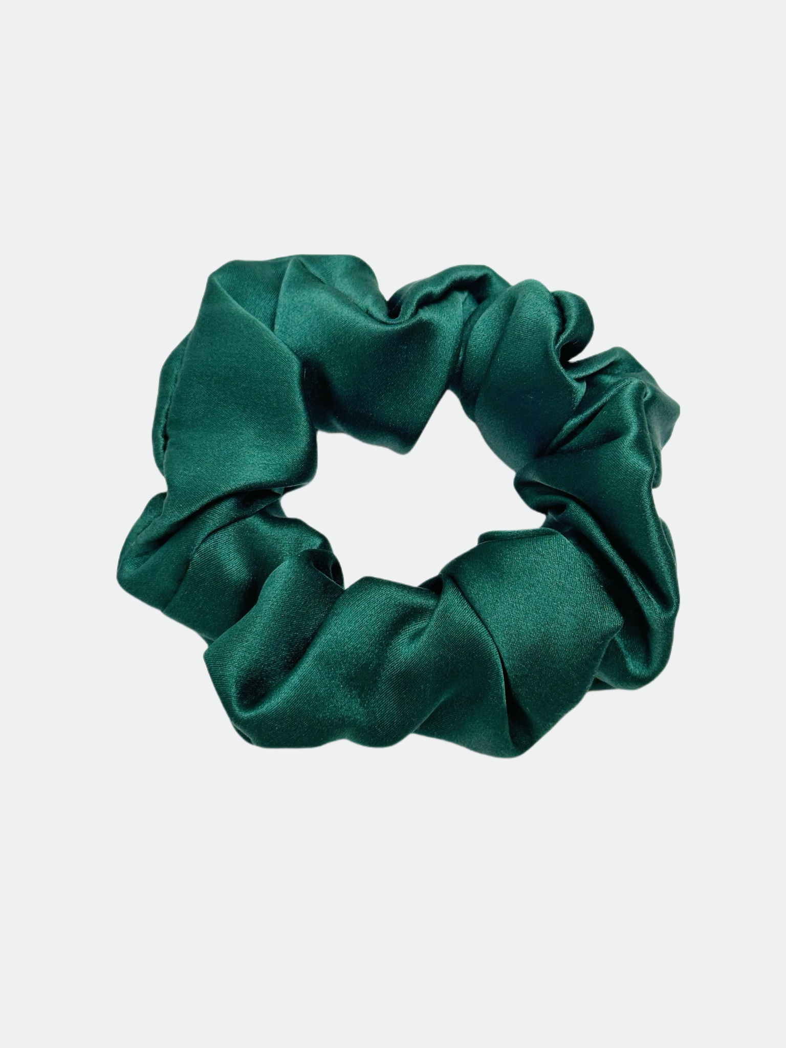 Mullbärssilke scrunchie, Mörkgrön 10cm