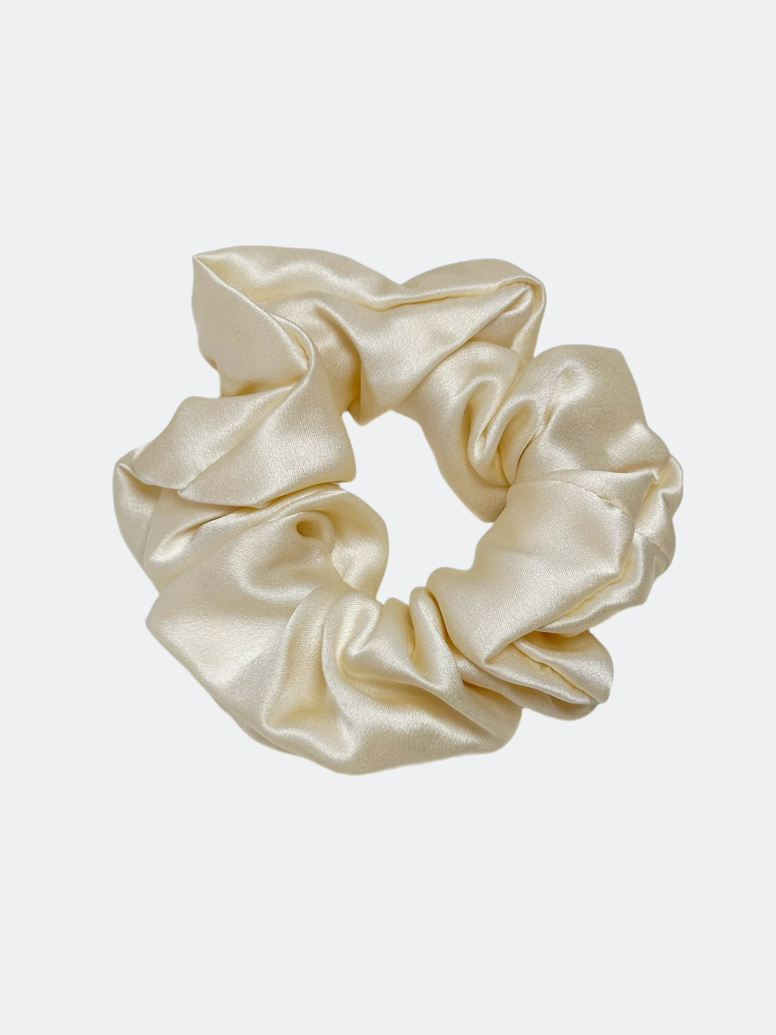 Mullbärssilke scrunchie, Beige 10cm