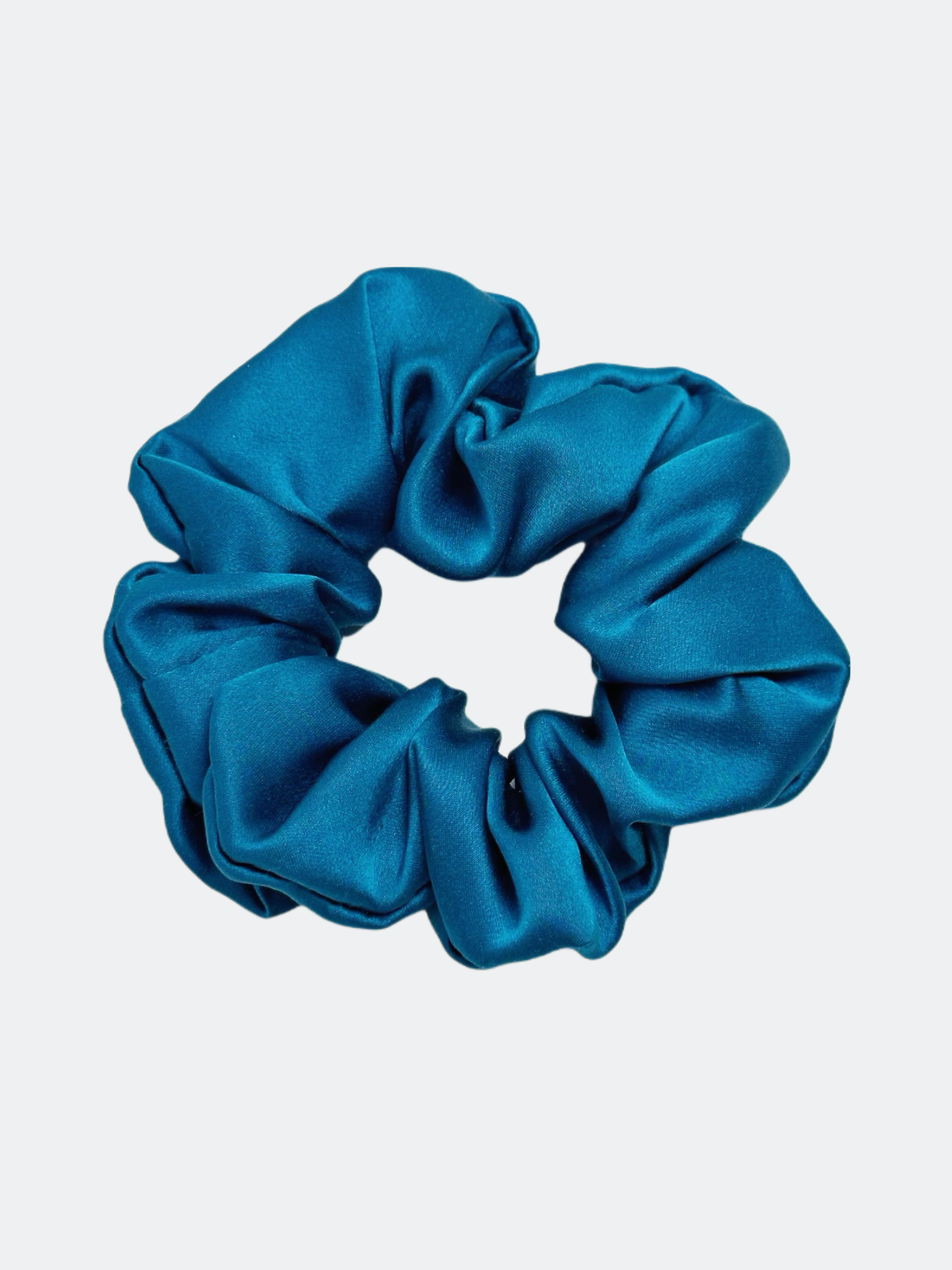 Mullbärssilke scrunchie, Sjöblå 10cm