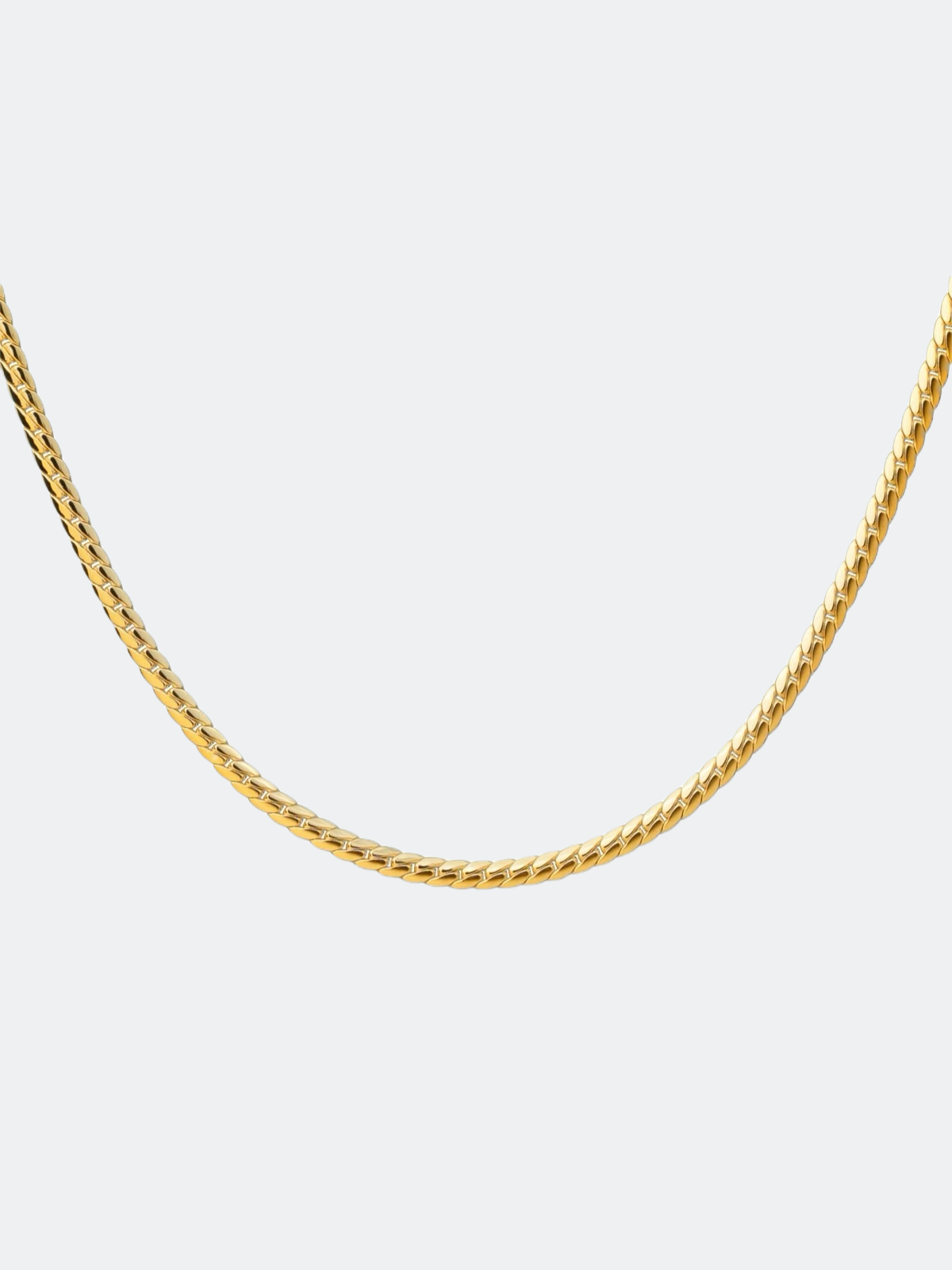 UNISEX Halsband i stål med 18k guld med ormkedja 50cm