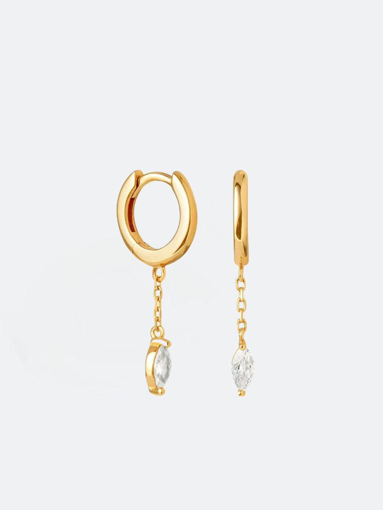 Små hoops i 18k guldpläterat äkta silver med Cubic Zirconia