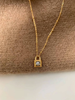 REA Halsband i stål med 18k guld med låsa och Cubic Zirconia