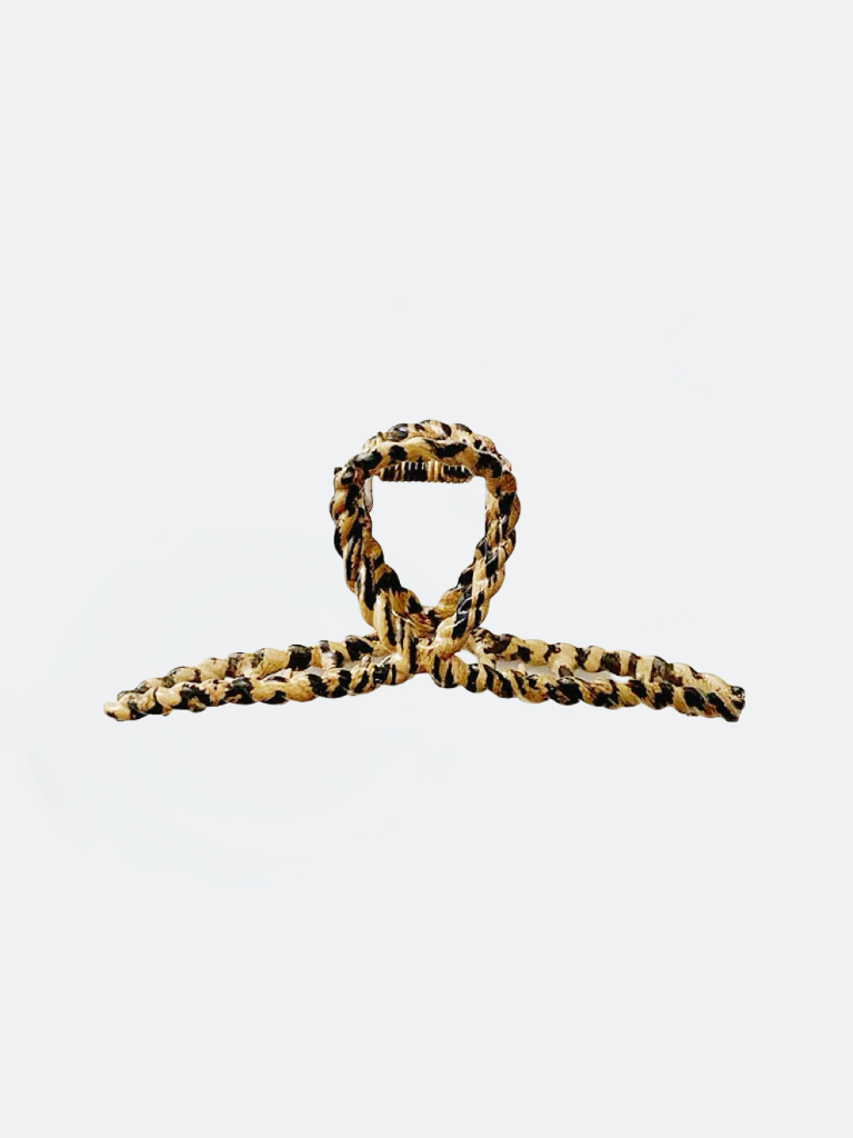 REA Guldfärgad hårklämma med leopardtryck design