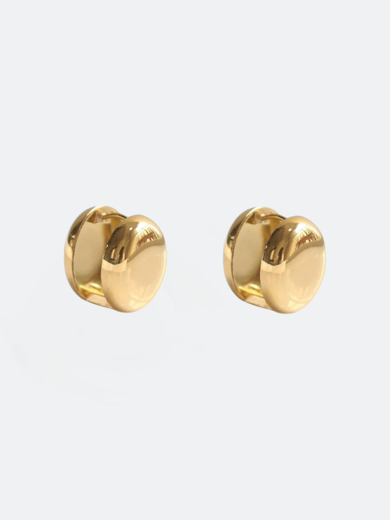 Oval form hoops i stål med 18k guld
