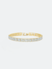 Tennis armband i stål med 18k guld med