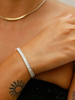 Tennis armband i stål med 18k guld med