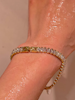 Tennis armband i stål med 18k guld med