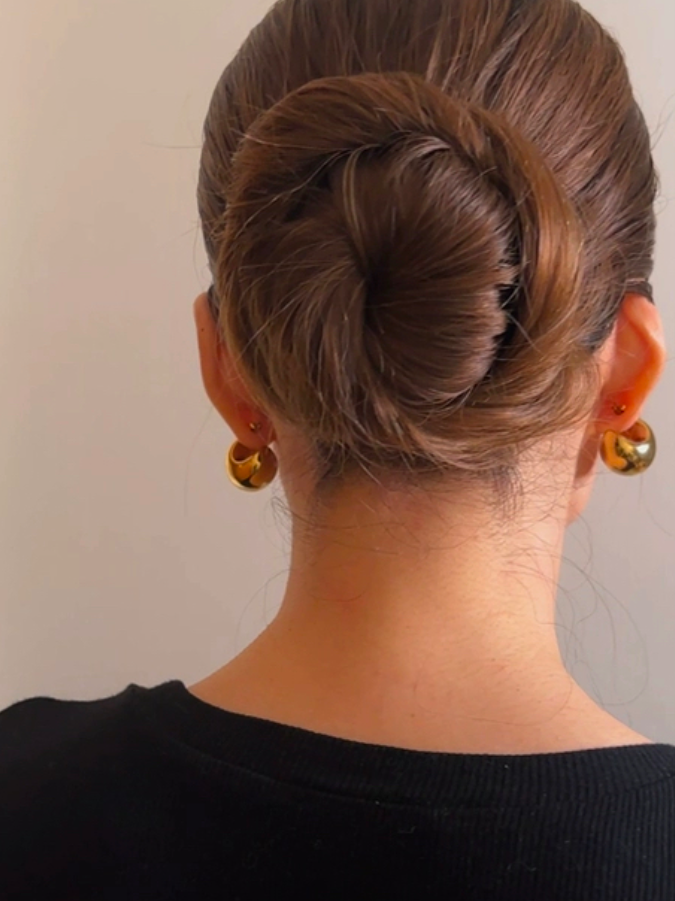 Chunky hoops i stål med 18k guld och bred design