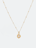 Halsband i stål med 18k guld med Cubic Zirconia