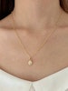 Halsband i stål med 18k guld med Cubic Zirconia