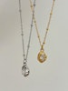 Halsband i stål med 18k guld med Cubic Zirconia